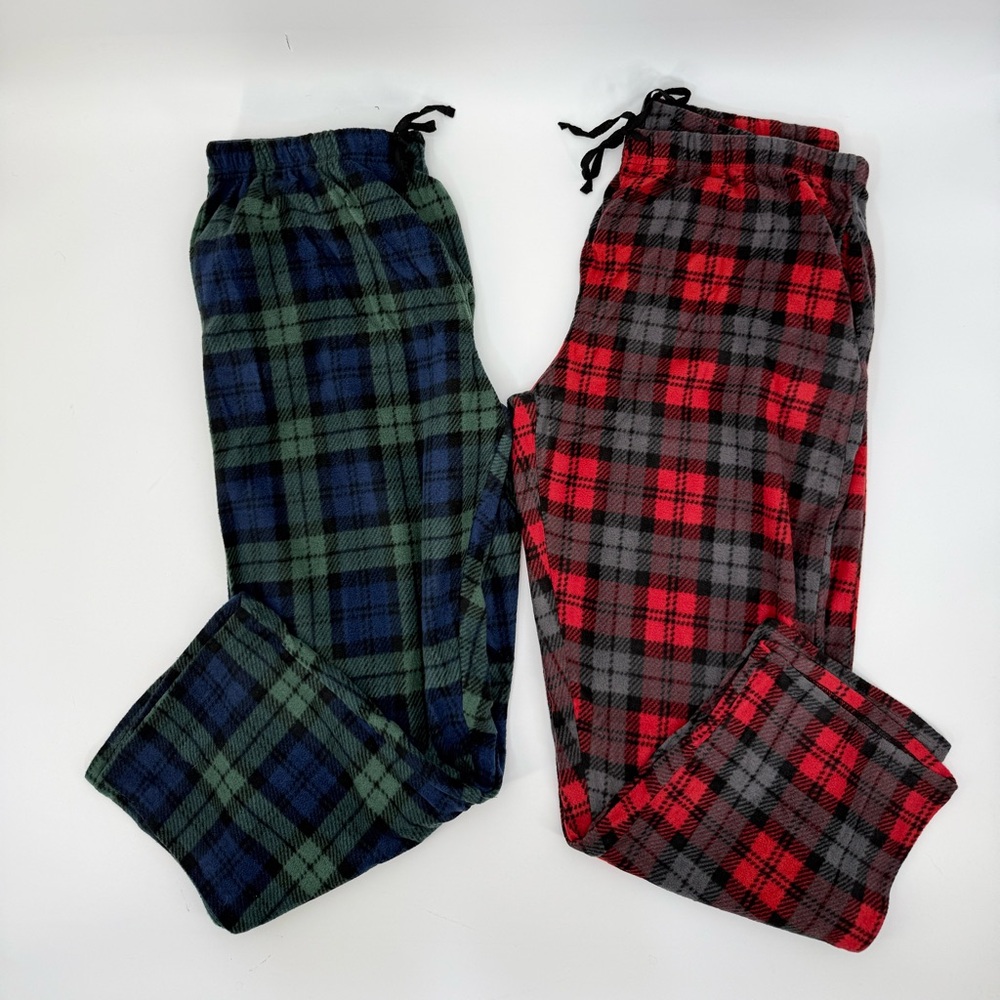 Collecting Etc Unisex Bundle Of Plaid Lounge Pants Set in Red and Blue Size XL